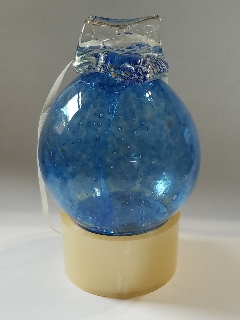 Handblown Blue Glass Art Decorative Orb Suncatcher